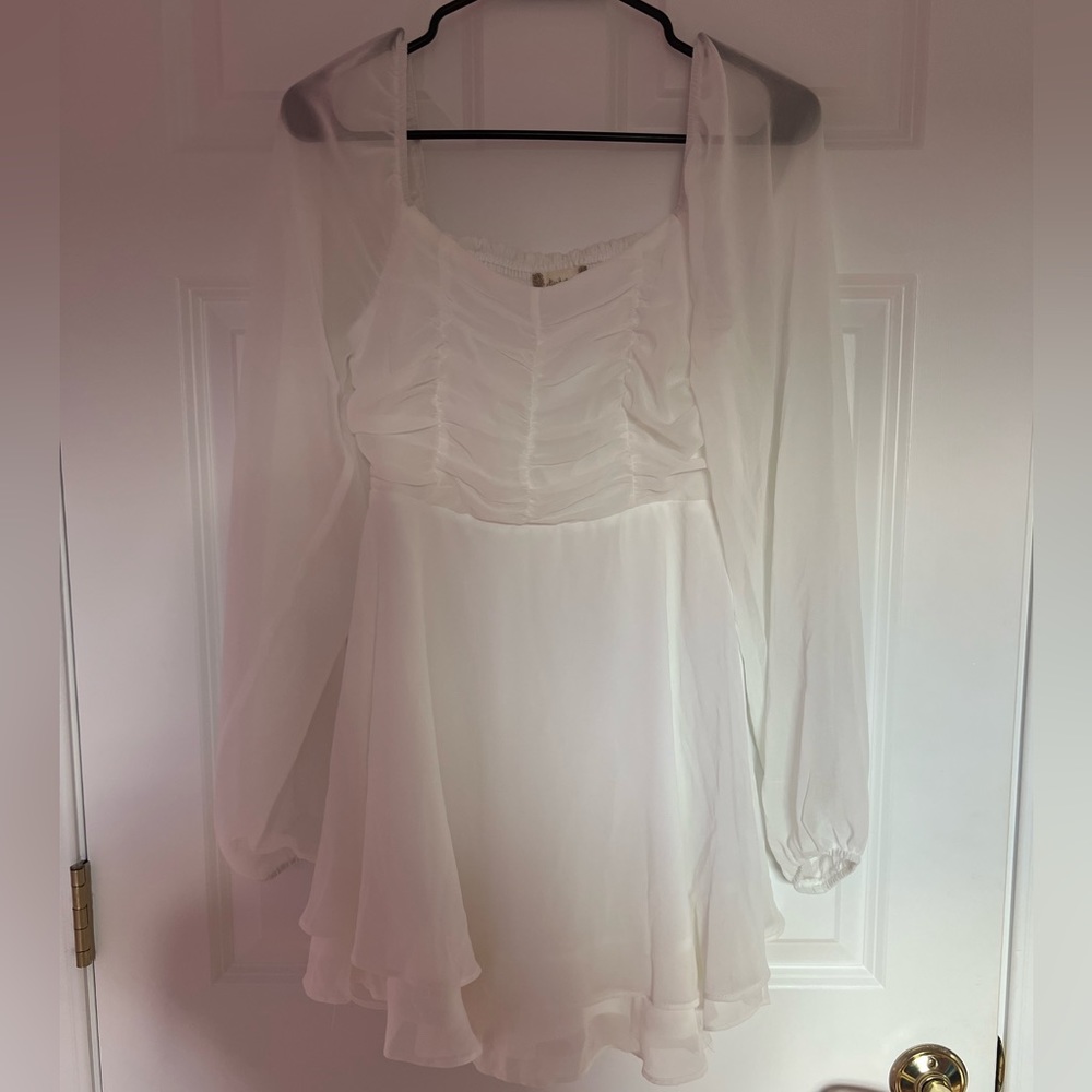 white long sleeve dress from altard state